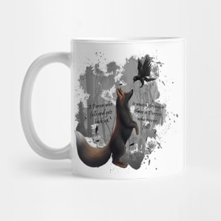 Crossfox fox crow raven forest Mug